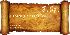 Blazsej Szilárd névjegykártya