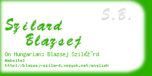 szilard blazsej business card